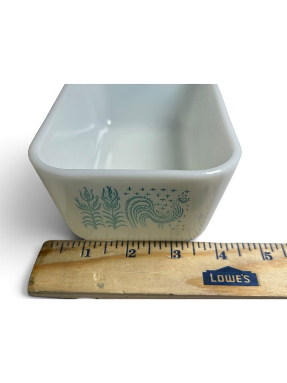 Pyrex 502 Butterprint 1.5-Pint Refrigerator Dish Base White Glass Light Blue - Picture 5 of 12
